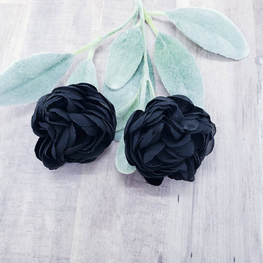 Elegant Black Flower  Earrings, Beautiful and delicate gift.