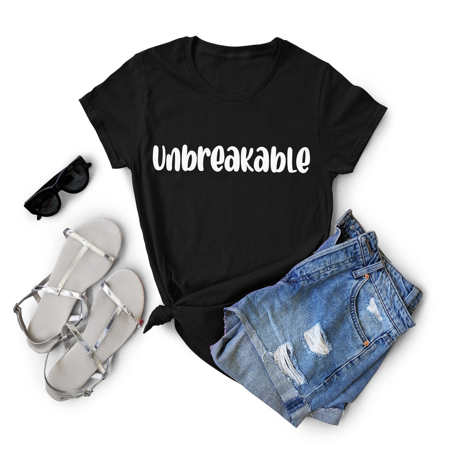 Unbreakable Black Unisex T shirt, Soft Cotton Tee.