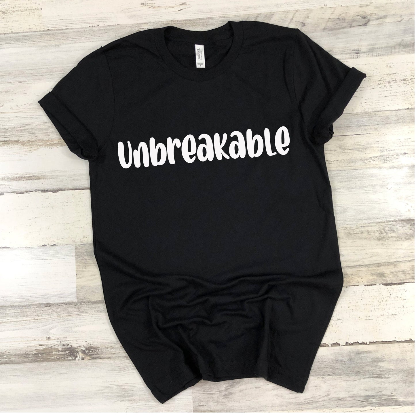 Unbreakable Black Unisex T shirt, Soft Cotton Tee.