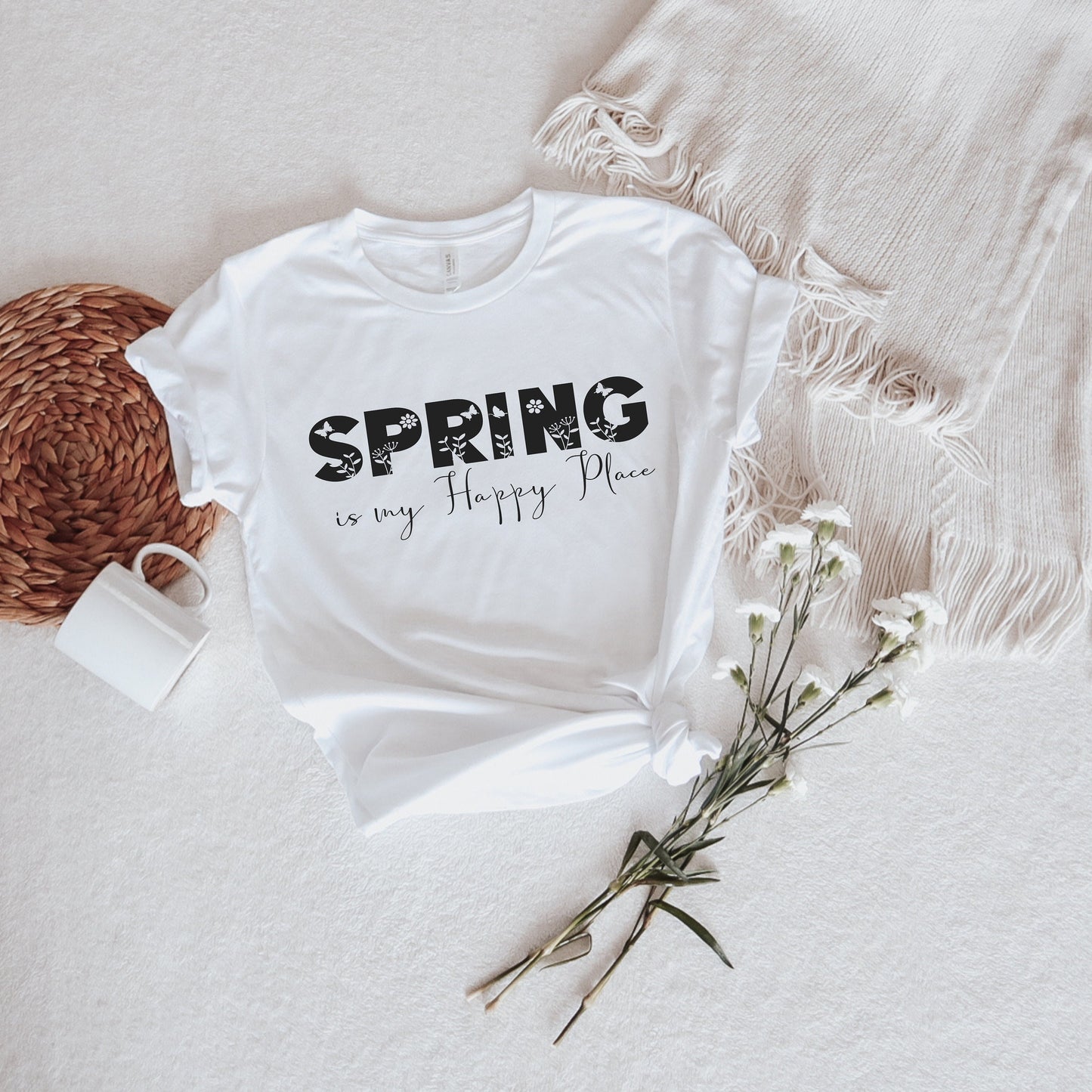 Spring is my Happy Place T-shirt/ Women Motivational T-shirt/ Inspirational Girl Tee/ Empowering Women shirt