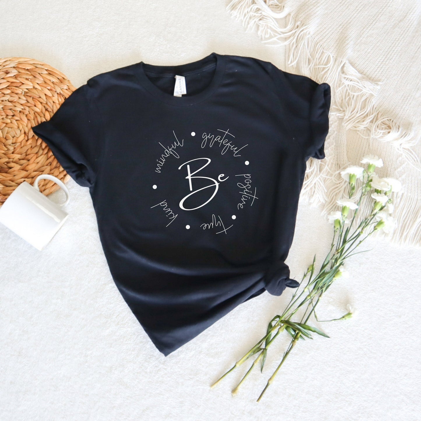 Inspirational Girl Tee, Be Kind, Be Positive, Motivational women T-shirt