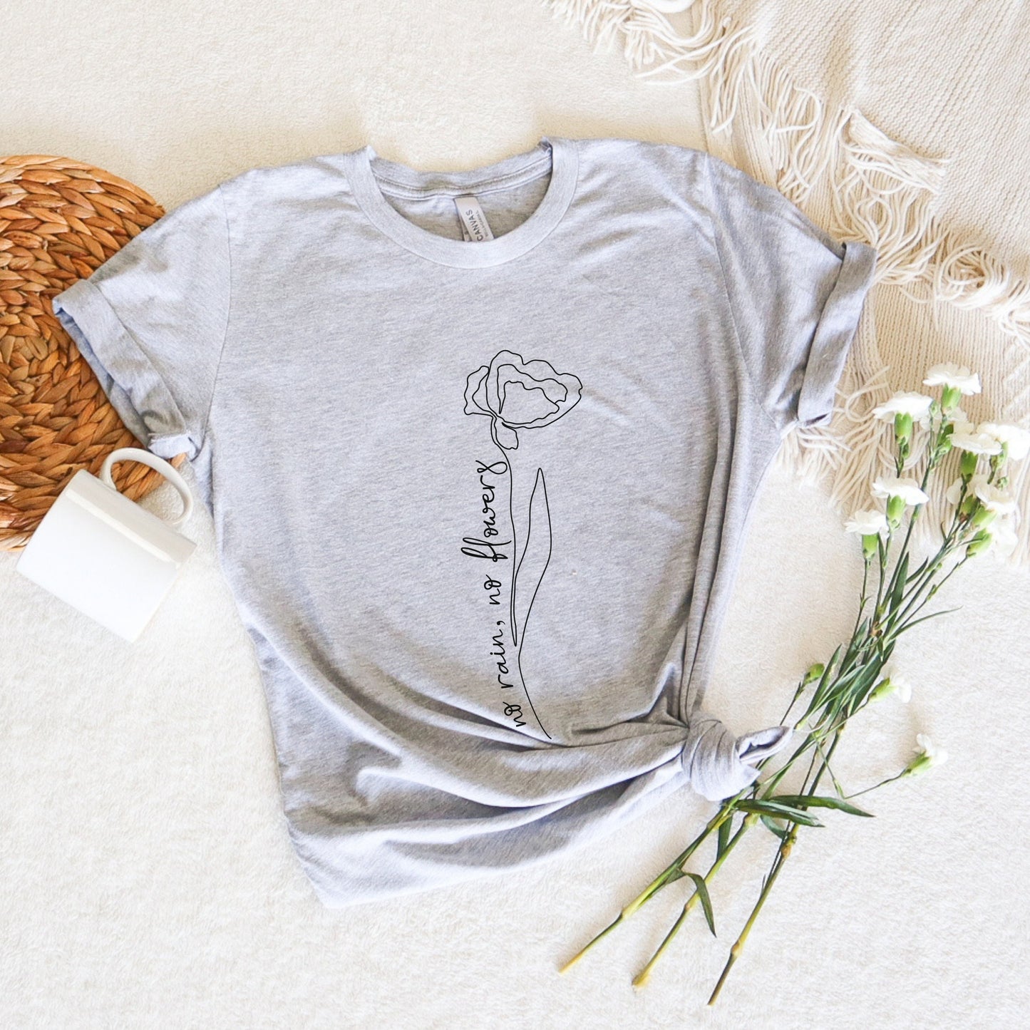 No Rain, No flowers T-shirt/ Women Motivational T-shirt/ Inspirational Girl Tee/ Empowering Women shirt