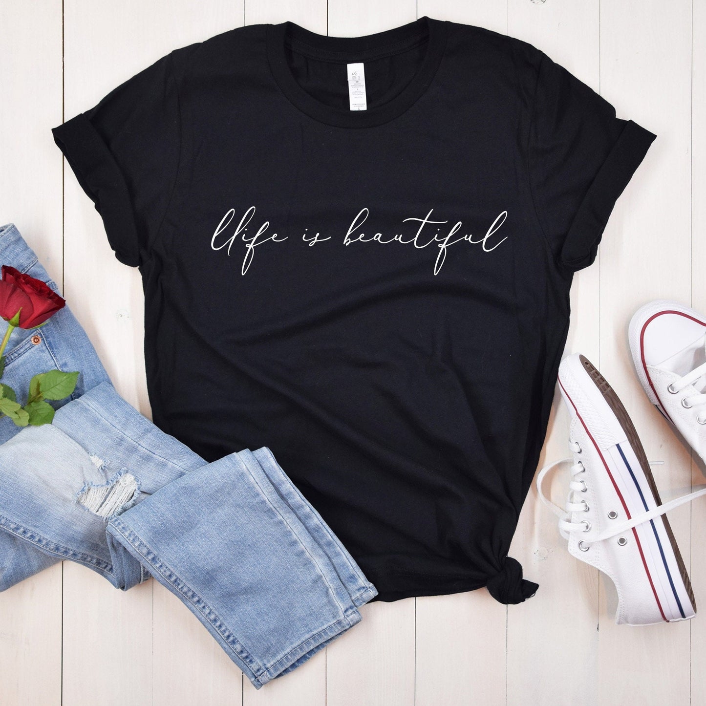 Life is Beautiful T-shirt/ Positive shirt/ Inspirational Girl Tee/ Empowering Women shirt