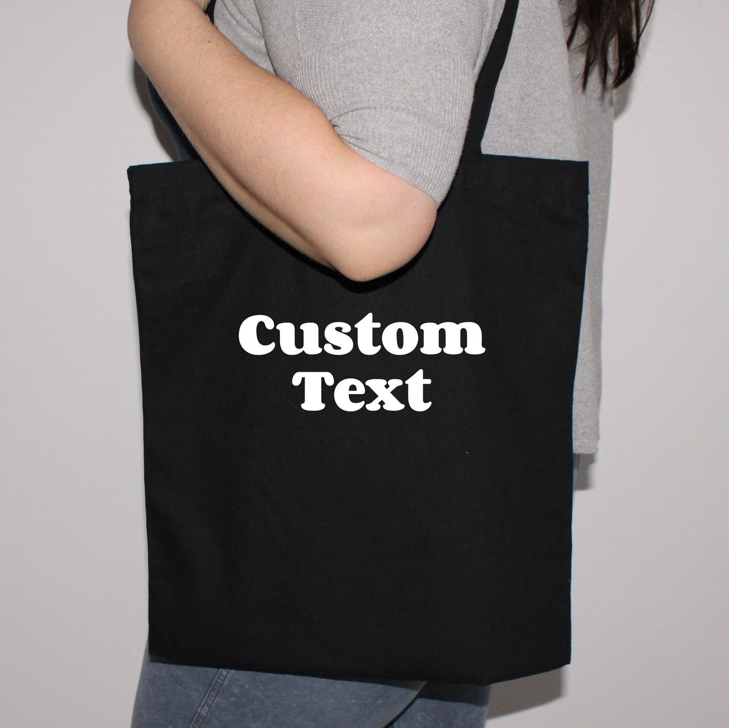 Custom Black Canvas Tote Bag, Multi-purpose Canvas Bag, Personalized Tote Bag