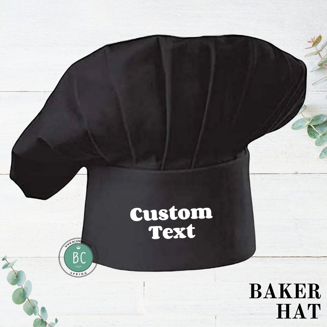 Custom Baker Hat, Personalized Chef Hat, Kitchen personalized gift, Text name hat, Custom printed Chef Hat