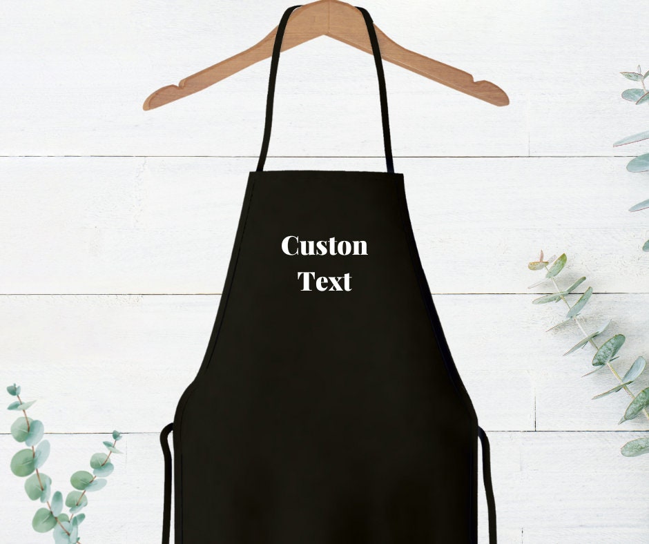 Full length Lightweight Apron, Custom Black Apron,