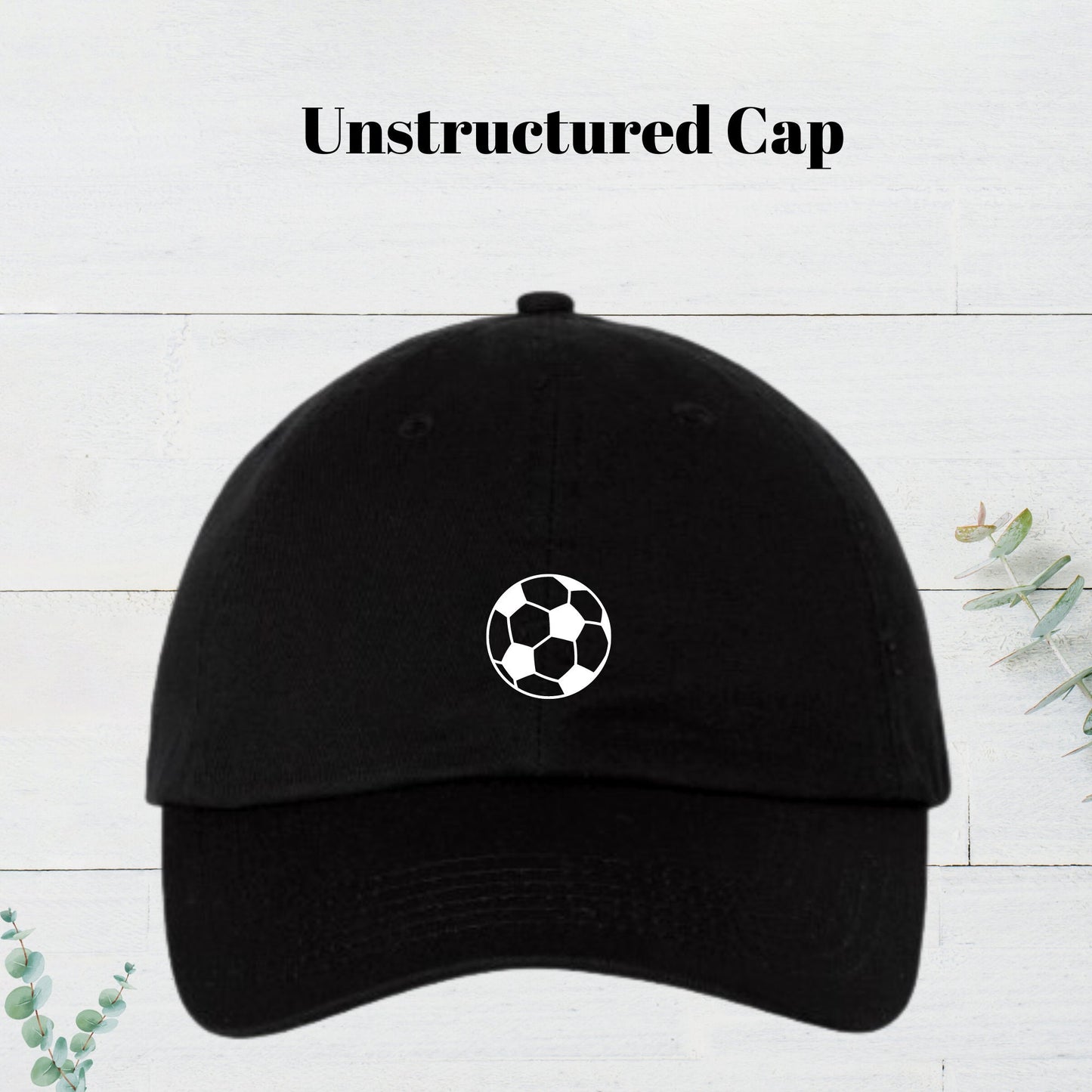 Soccer ball, Baseball cap, Adjustable Printed Hat