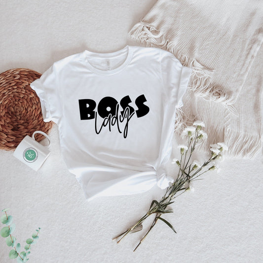 Boss Lady Tee, Women Personalized T-shirt, Mom shirt, Best gift for her.