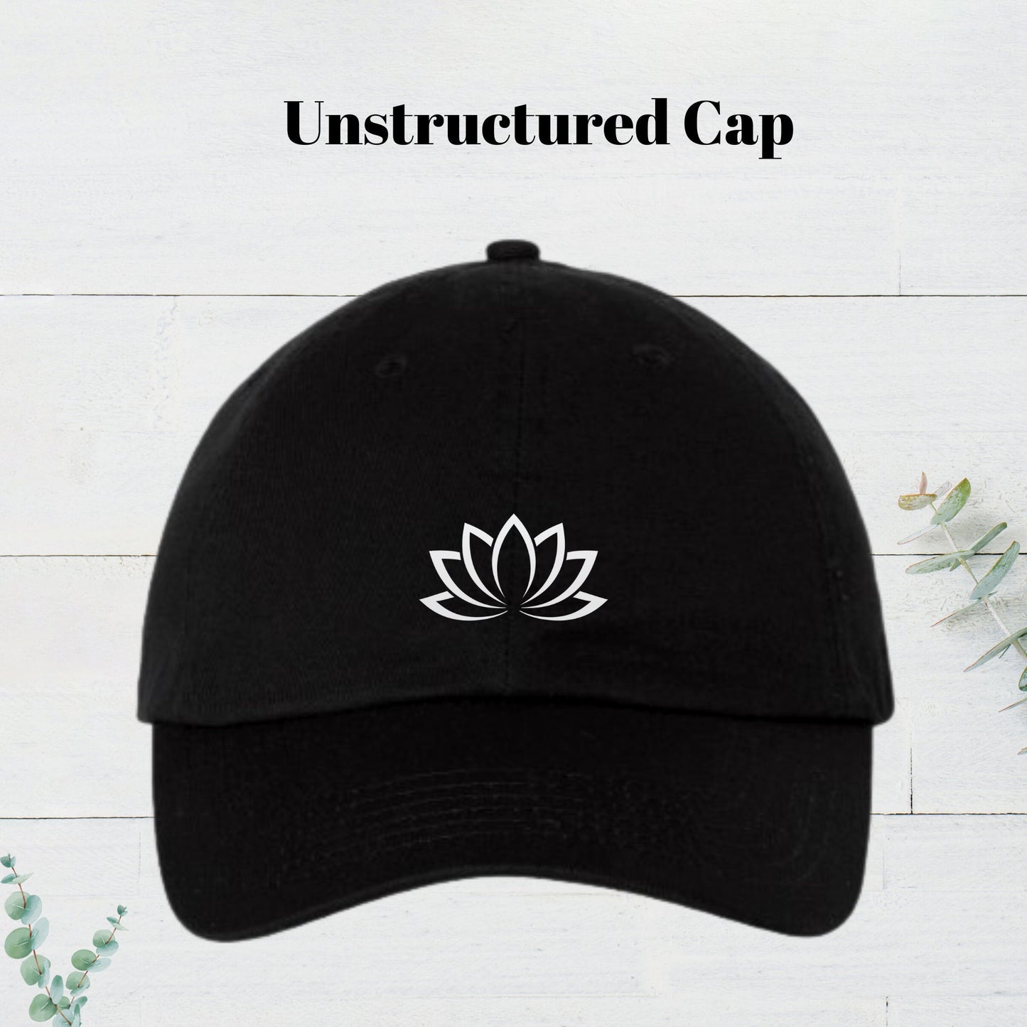 Minimalist Lotus Flower Adjustable Printed Baseball Hat