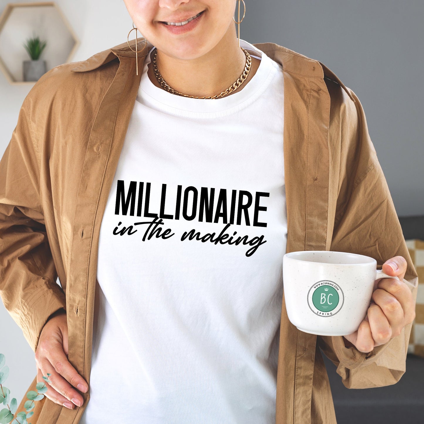 Millionaire Tee, Women Personalized T-shirt, Mom shirt, Best Motivational gift for her.